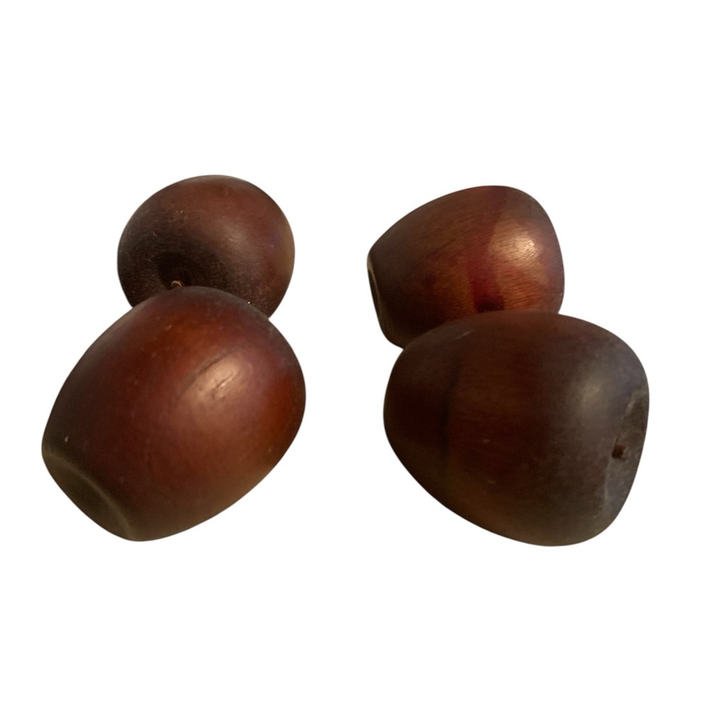 4 Mini‎ Faux Decorative Display Wooden  Apples Realistic Decor 2” Vtg